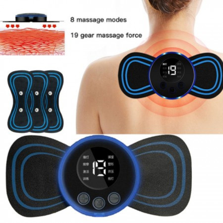 3 pads Smart Pocket Body Massager (Rechargeable) Machine with 3 pads