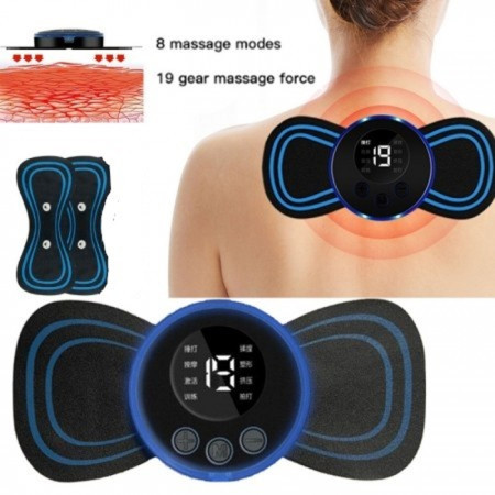 2 pads Smart Pocket Body Massager (Rechargeable) Machine with 2 pads