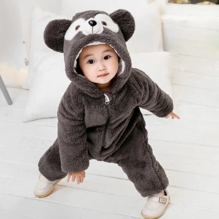 Baby Bear Rompers Black (Size: 4M-30M)
