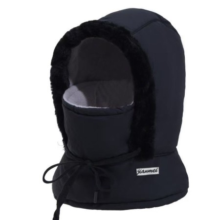Winter Thick Warm Windproof Hat with Earflaps (Black Color)