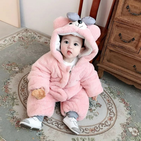 Baby Bear Rompers Pink (Size: 4M-30M)