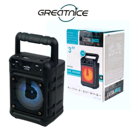 GTS-1361 Bluetooth, USB, TF Card & FM Radio Supported Speaker With Lightning Effects