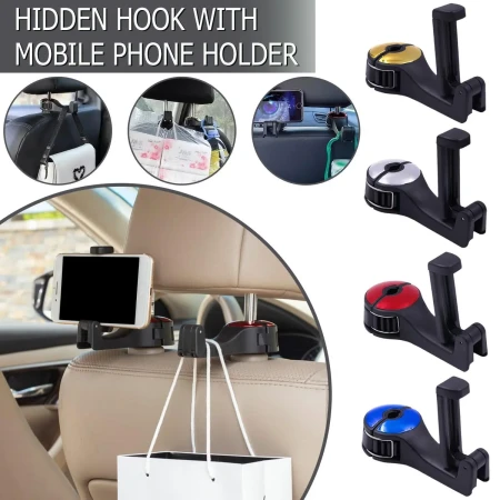 2 in 1 Car Headrest Hidden Hook