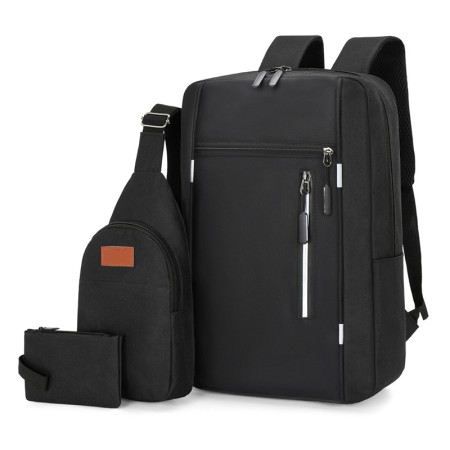 3 Pics  Men Bag Combo Pack Black