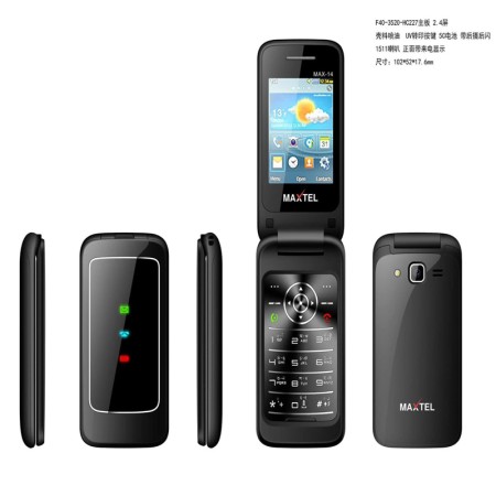 Maxtel Folding Phone 2 Sim, Warranty 1 Years, 2.4 Inches Display, Mp3, Mp4 All Multimedia Feature Phone Color Black