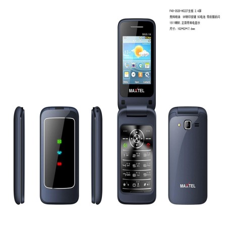 Maxtel Folding Phone 2 Sim, Warranty 1 Years, 2.4 Inches Display, Mp3, Mp4 All Multimedia Feature Phone Color Blue