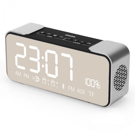 Hot Selling Alarm clock Portable Small built in Battery Bluetooth Speaker LED Screen Clock Speakers