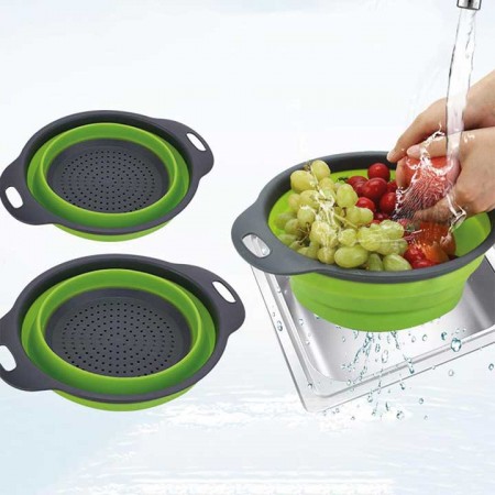 2 pcs Set Collapsible Silicone Filter Baskets