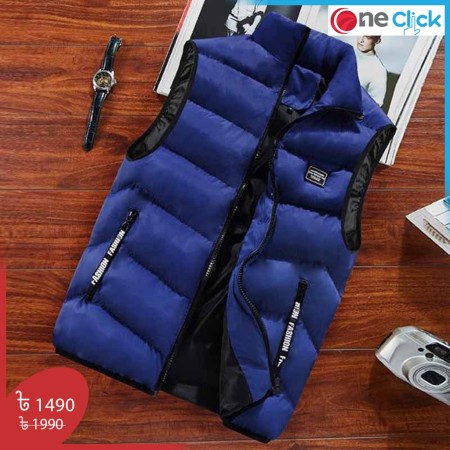 Sleeveless Warm Cotton Jackets -Blue