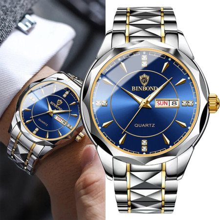 BINBOND Business Watch For Men Luxury Original Waterproof Stainless Steel