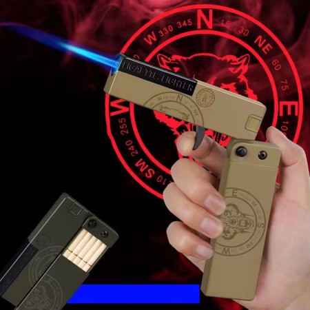 2-in-1 Creative Folding Cigarette Case Butane Gas Lighter