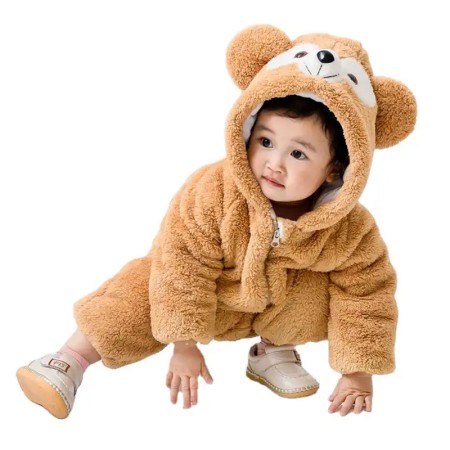 Baby Bear Rompers Gray (Size: 4M-30M)