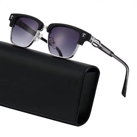 Chrome Heart Premium quality Design Stylish Sunglass - Silver Black