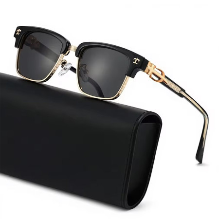 Chrome Heart Premium quality Design Stylish Sunglass - Golden Black