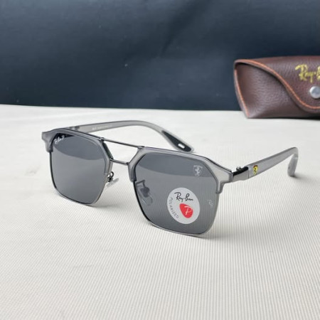 Premium Luxury Premium Unisex Aviators RB -GRAY BLACK